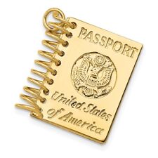 14K Yellow Gold 3D Passport Opens Charm
