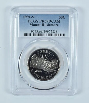 1991-S Mount Rushmore Commemorative Half Dollar PR69 DCAM PCGS Blue Label - Image 1 of 4