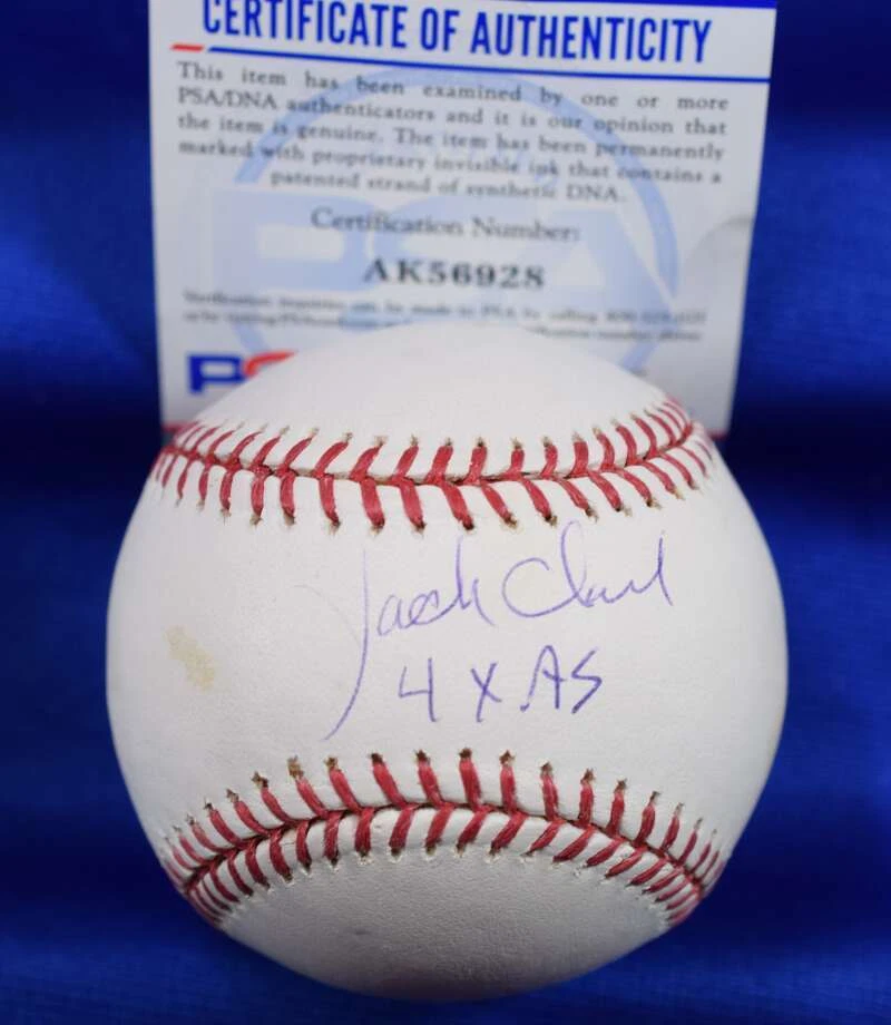 Jack Clark PSA ADN Autógrafo Grandes Ligas Firmado Béisbol 4x AS Foto 1 de 1