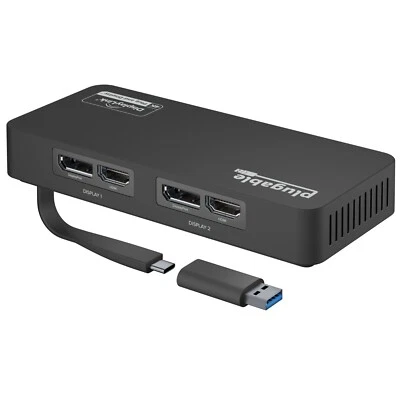 Plugable 4K DisplayPort/HDMI Dual Screen Adapter for USB 3.0/USB-C (Refurbished) - Image 1 of 4