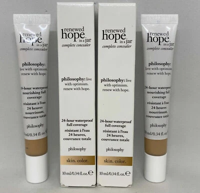 2 Philosophy Renewed Hope в банке ПОЛНЫЙ КОНСИЛЕР 5,5 БЕЖЕВЫЙ водонепроницаемый НОВЫЙ - Изображение 1 из 4