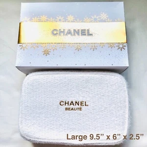 Authentic Chanel Skin Care Makeup Bag Holiday Gift Set Cosmetic Tweed Pouch ONLY - Picture 1 of 7