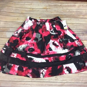 Relativity Womens Size Medium Pink Black White Floral Print Skirt NWT! $58 - Picture 1 of 11