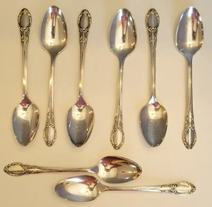 8 - Wm Rogers Silverplate Oneida Chatelaine Parklane Dowry 1957 Dinner Spoons - Picture 1 of 4