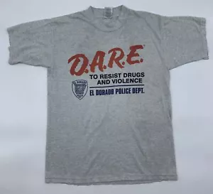 Vintage DARE D.A.R.E. Arkansas Fruit of the Loom graues T-Shirt Erwachsene Medium - Bild 1 von 7