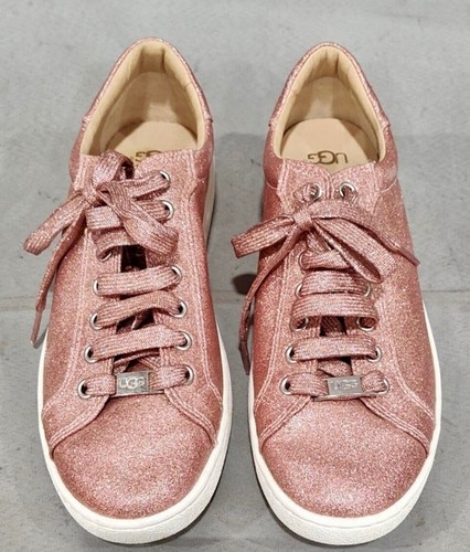 SCARPE SNEAKERS STRINGATE UGG MILO GLITTER ROSA SCINTILLANTE MODA TAGLIA US 9 DONNA