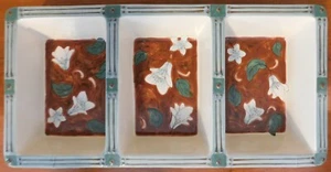 Bandeja rectangular dividida de 3 partes Pfaltzgraff Mission Flower - Imagen 1 de 6