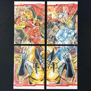 2022-23 Marvel Annual IRON MAN THOR WOLVERINE 4 Piece Sketch 1/1 EMRAH CILDIR - Picture 1 of 2