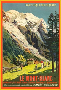 Le Mont Blanc Chamonix Print Poster - Imagen 1 de 1