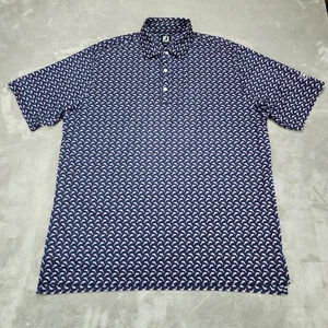 Camisa polo de golf FootJoy para hombre XL azul marino rosa estampado de delfines Twin Hills golf - Imagen 1 de 11