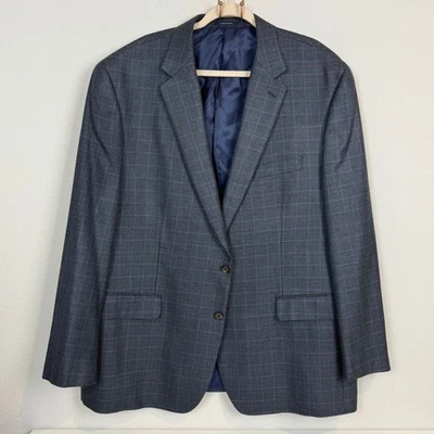 Ralph Lauren Blue Black Silk Wool 2 Button Sportcoat 50R - Image 1 of 4