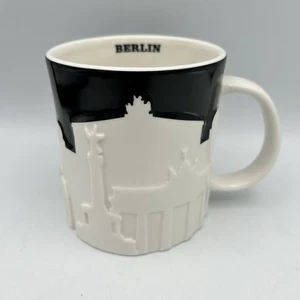 Taza Starbucks Coffee RELIEF Series 16 oz BERLÍN Alemania taza en relieve blanco y negro - Imagen 1 de 6