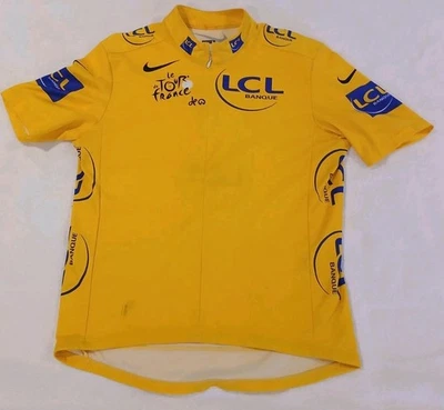 Camiseta de ciclismo Nike Tour De France amarilla para hombre talla L activa con cremallera Foto 1 de 4