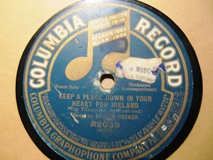 1916 FRED VAN EPS Banjo DELOS BECKER IRELAND Place in your Heart COLUMBIA A2039 - Picture 1 of 2