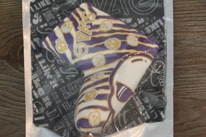 SWAG Purple and Yellow Stripes Headcover - Picture 1 of 2