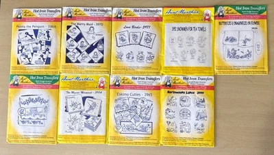 Aunt Martha's Hot Iron Embroidery Transfers Lot Of 9 NEW - Image 1 of 4