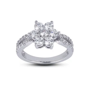 0.64 CT E-VS2 Round Cut Earth Mined Certified Diamonds 950 Plat. Right Hand Ring - Picture 1 of 3