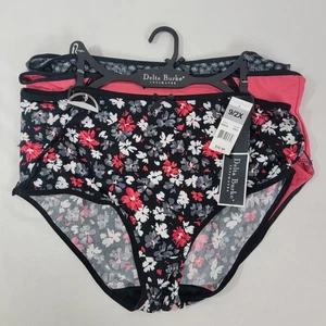 Delta Burke Women's 3 Pack Pair Panties NEW Brief Panty Black Red Gray 9 2X - Picture 1 of 2