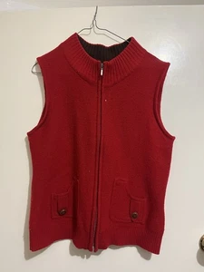 RM Williams Women’s Red Lambswool Sleeveless Vest Size 12 Red - Picture 1 of 4