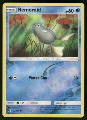 2017 Lightly Played Pokemon Remoraid 22/111 Crimson Invasion - Image 1 of 3