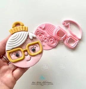 Palla natale puntale cookie cutter formine biscotti mamma natale + palla base - Picture 1 of 2