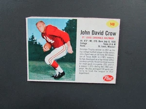 1962 Post Cereal Football Hand Cut Card #148 John David Crow L2 - Picture 1 of 2