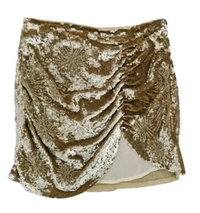 RETROFETE Dorothy Sequin Mini Skirt XS Gold - Picture 1 of 12