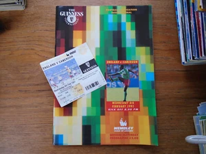 1991 Feb 6 England v Cameroon FA International Wembley with Ticket - Picture 1 of 1