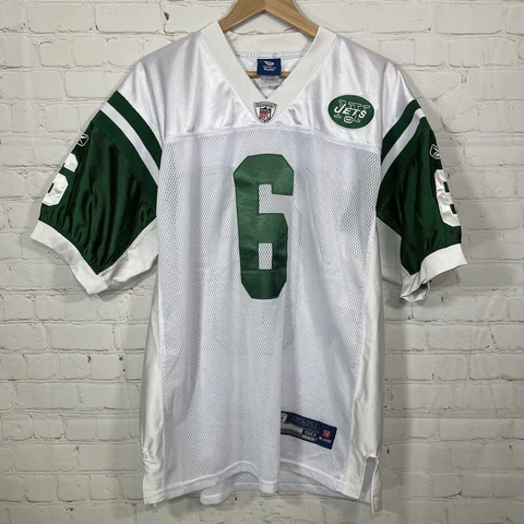 Reebok New York Jets Mark Sanchez Football Jersey Size 50 White NFL #6 Sewn Cover