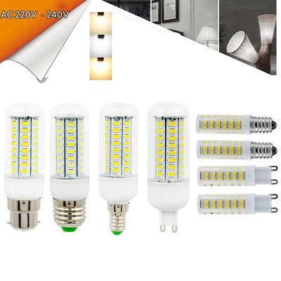 B22 E14 E27 LED Corn Light Bulb 5W 8W 10W 15W 5730 SMD White Spot Lamp 220V 240V - Image 1 of 4