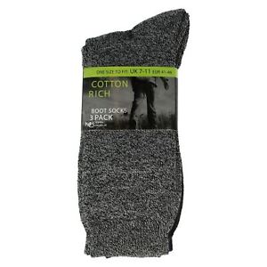 Mens Cotton Rich Boot Socks Pack of 3