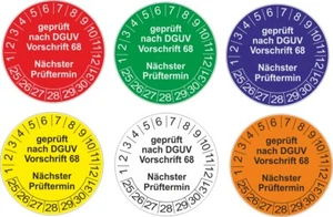 Prüfplaketten DGUV Vorschrift 68 Flurförderfahrzeuge u. Anbaugeräte 2026 (1216) - Bild 1 von 7