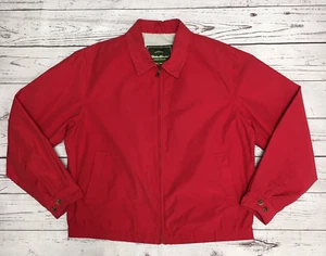 Eddie Bauer Bomber Jacket Men's L Herrington Red Windbreaker Lined Full Zip - Picture 1 of 14