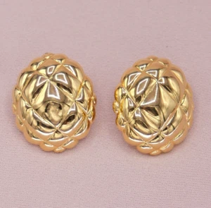 Vintage Napier Gold 80s Glam Geometrical Criss Cross Post Back - Picture 1 of 15