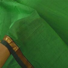 Sanskriti Vintage Green Sarees 100% Pure Cotton Woven Premium Sari Craft Fabric