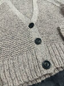 AMERICAN EAGLE Cardigan Sweater Mauve - Taupe Wool Blend Crop Short Knit Jrs XS