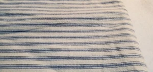 Soft Brushed Cotton Blue Lined Stripes On White Background 35" X 45" - Picture 1 of 3