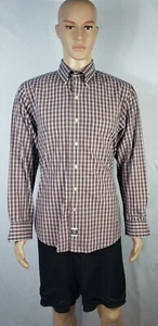 Izod Dress Shirt Adult Size M Medium Heritage Tartan Plaid Long Sleeve - Picture 1 of 11