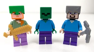LEGO Minecraft Steve Alex Zombie Minifigures & Accessories - Picture 1 of 5