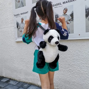 Cute Panda Small Backpack Fashion Boys and Girls Cartoon Plush Bag - Picture 1 of 13