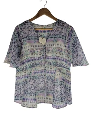 M&S Purple Holiday Top, Elasticated Waist Lined/Cami Tassel Size UK 14 - Image 1 of 4