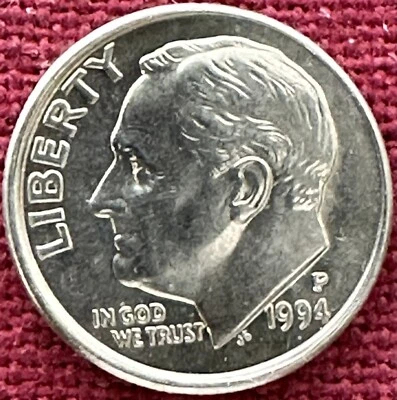 1994-P  10C Roosevelt Dime • BU. Very Nice Coin! - Image 1 of 3