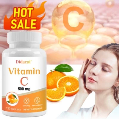 Vitamin C Vit C Ascorbic Acid 500mg, 30 To 120 Capsules Vit Supplements - Image 1 of 4
