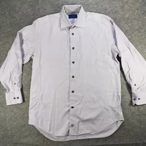 David Donahue Shirt Mens 15 1/2 32/33 Purple Plaid Button Up Long Sleeve - Picture 1 of 9