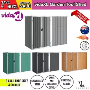 Garden Tool Shed Outdoor Storage Sentry Shed Backyard Galvanised Steel vidaXL - Picture 1 of 35