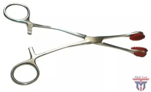 BODY PIERCING Hemostat Forceps 7" Surgical SPONGE CLAMP Holder Rubber Pads - Picture 1 of 3
