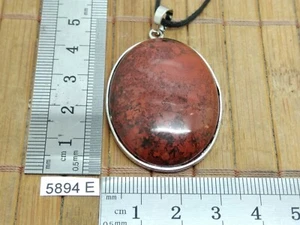 Pendentif JASPE BRECHE XL ovale + cordon reglable pierre roulée reiki - Imagen 1 de 3
