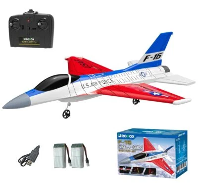 Remote Control Airplane RC Plane F16 Falcon Fighter Jet with LED Lights - 2 Chan - Image 1 of 4