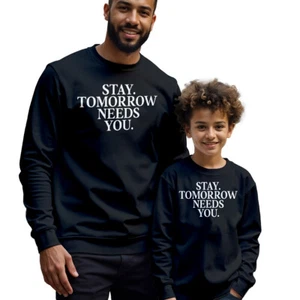 Mens Kids Stay Tomorrow Needs You Mental Health Awareness Sweatshirt Jumper #MHA - Picture 1 of 29