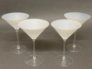 Fabulous Vintage Set of Four Medium Pearl Color Martini/Margaritas Stem Glasses - Picture 1 of 6